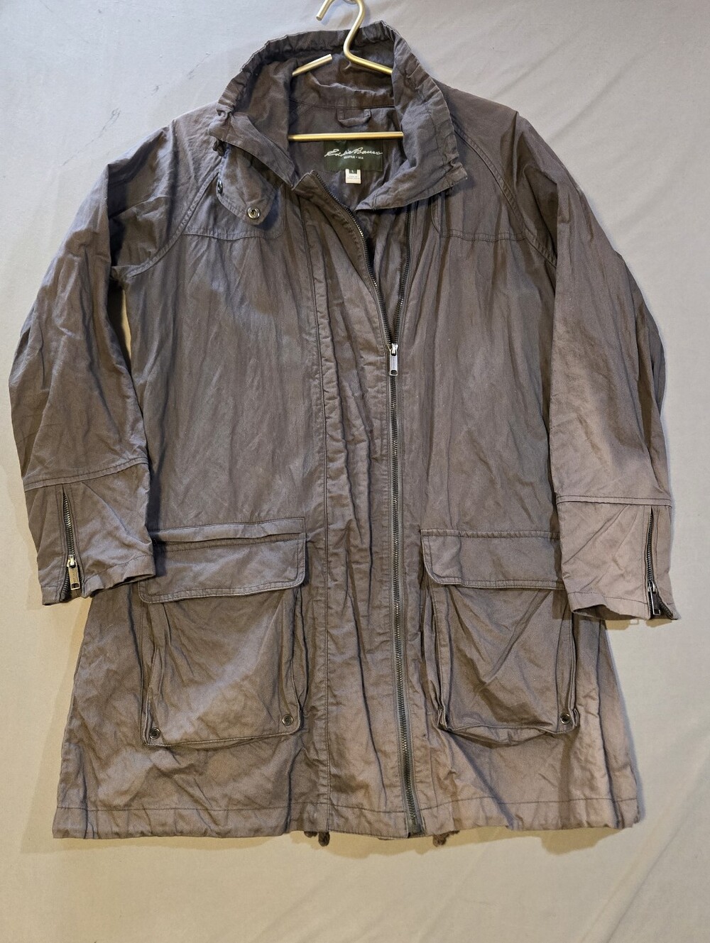 Eddie Bauer Women's Long Utility Trench Coat in Taupe (Sun Bleached)